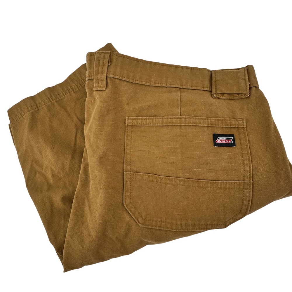 Genuine Dickies Mens Brown Ripstop‎ Cargo Shorts Relaxed Fit Size 40 GR40ABD